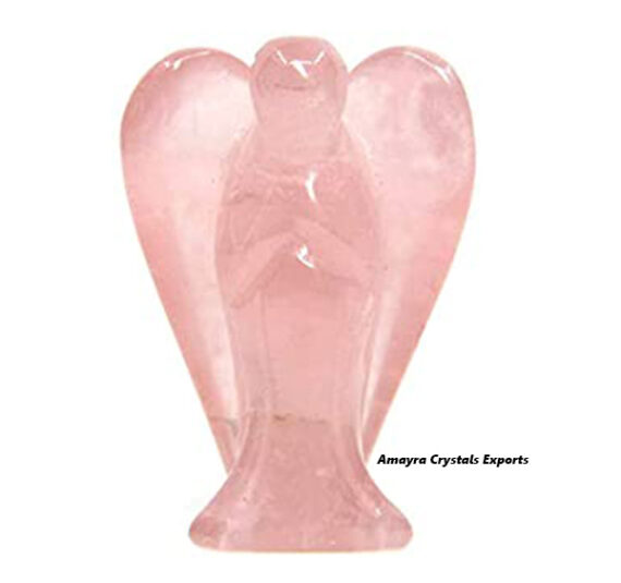 Natural Gemstone Rose Quartz 2 Inch Angel