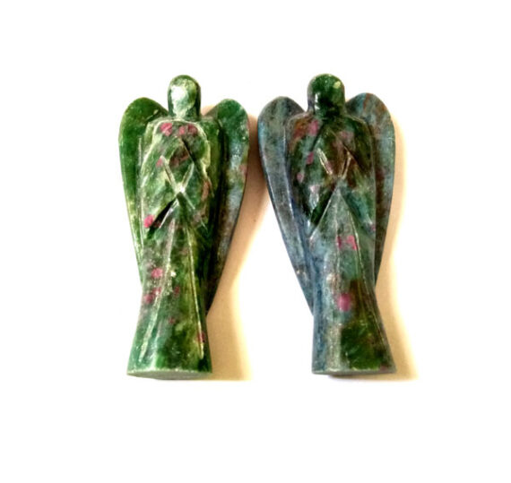 Natural Gemstone Ruby Fuchsite 3 Inch Angel