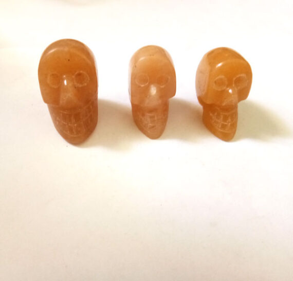 Natural Gemstone Yellow Aventurine 1 Inch Skull