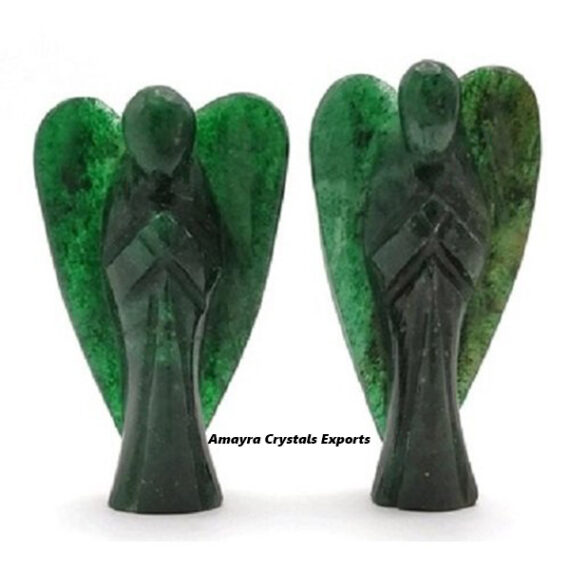 Natural Gemstone Green Jade 2 Inch Angel