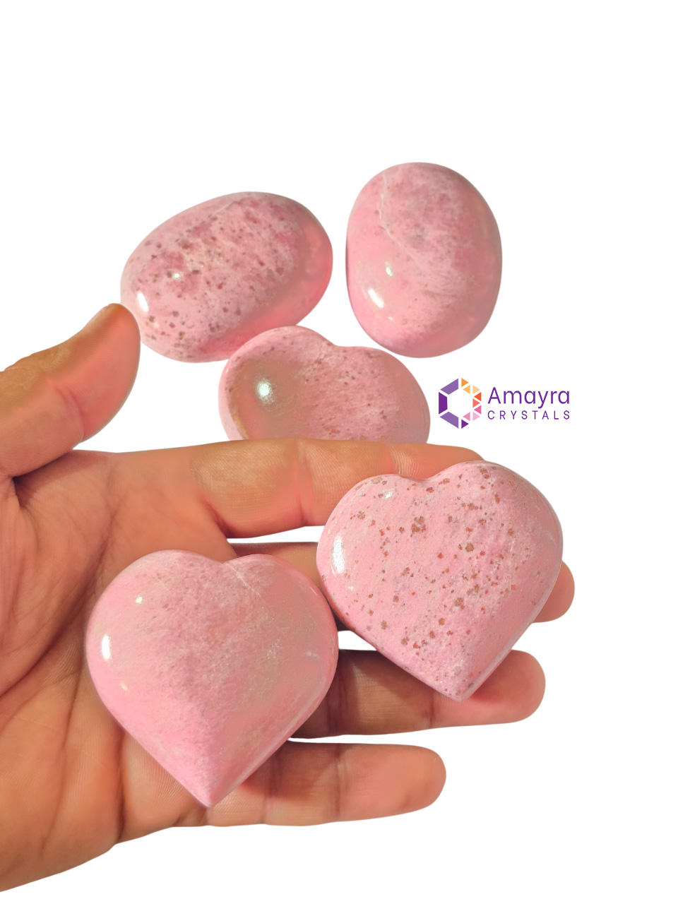 Natural Gemstone Pink Thulite Heart