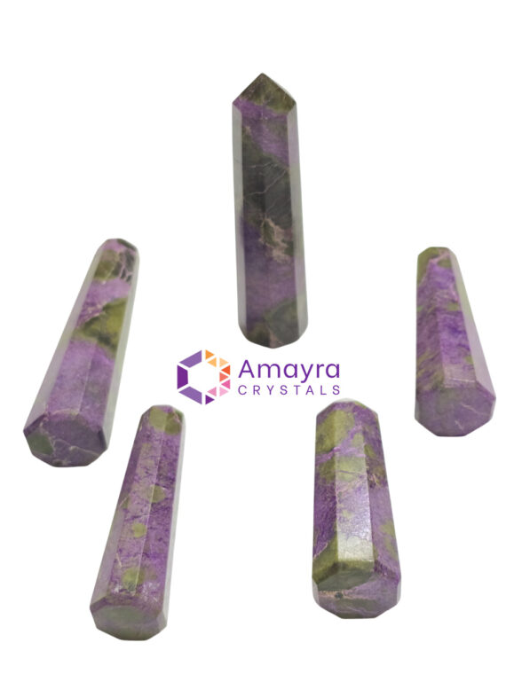 Natural Gemstone Stichtite Obelisk