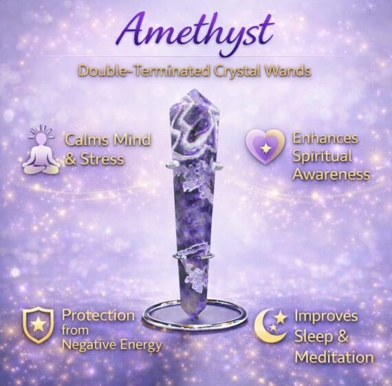 Amethyst Double Point Terminated Obelisk wand Massager