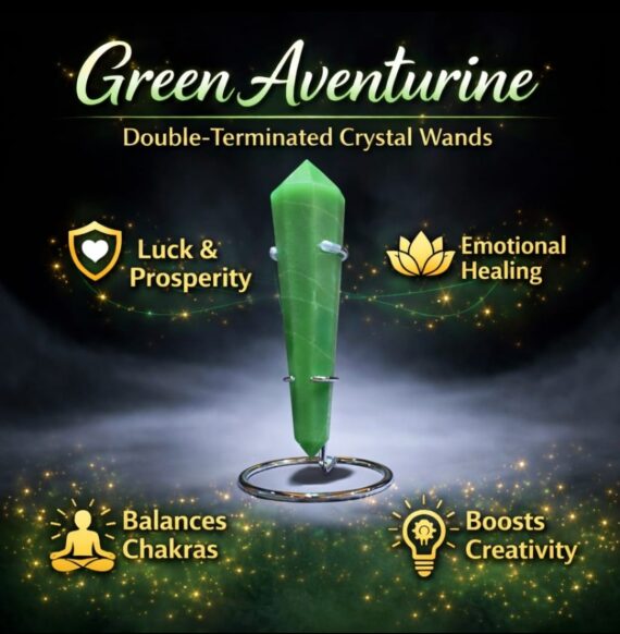Green Aventurine Double Point Terminated Obelisk wand Massager