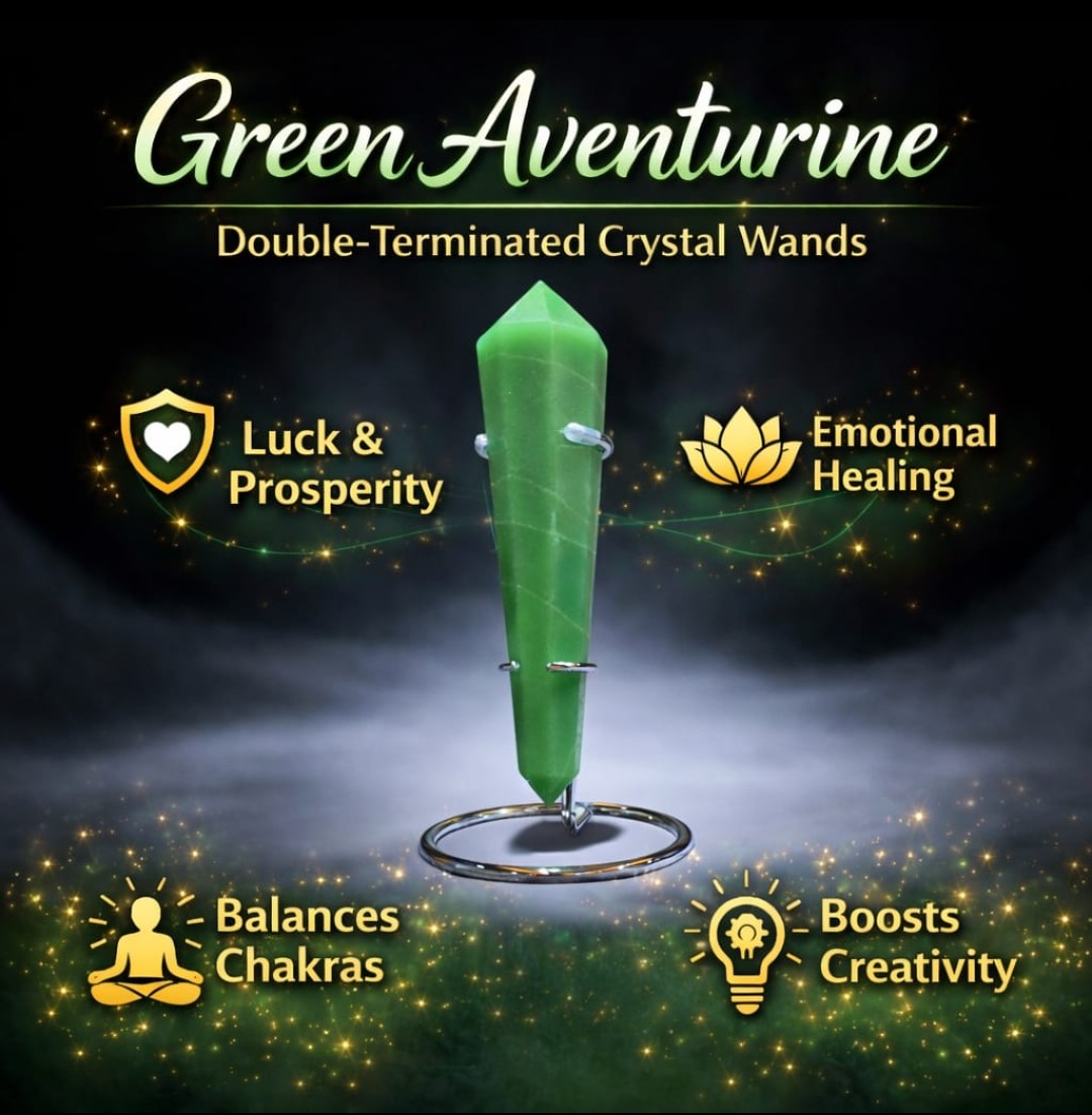 Green Aventurine Double Point Terminated Obelisk wand Massager