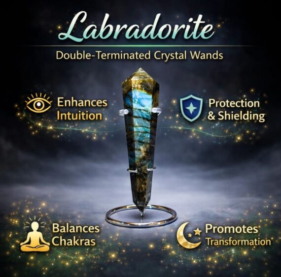 Labradorite Double Point Terminated Obelisk wand Massager
