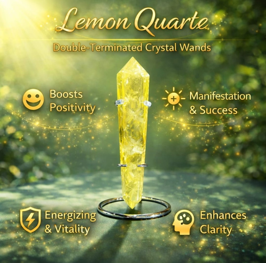 Lemon Quartz Double Point Terminated Obelisk wand Massager