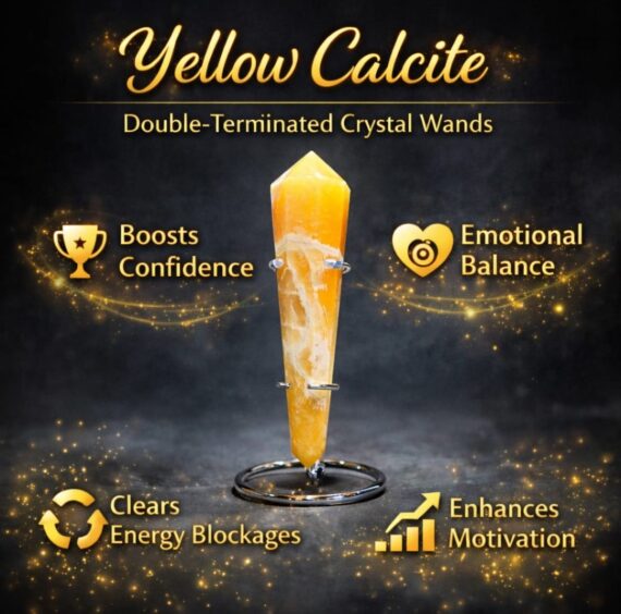 Yellow Calcite Double Point Terminated Obelisk wand Massager