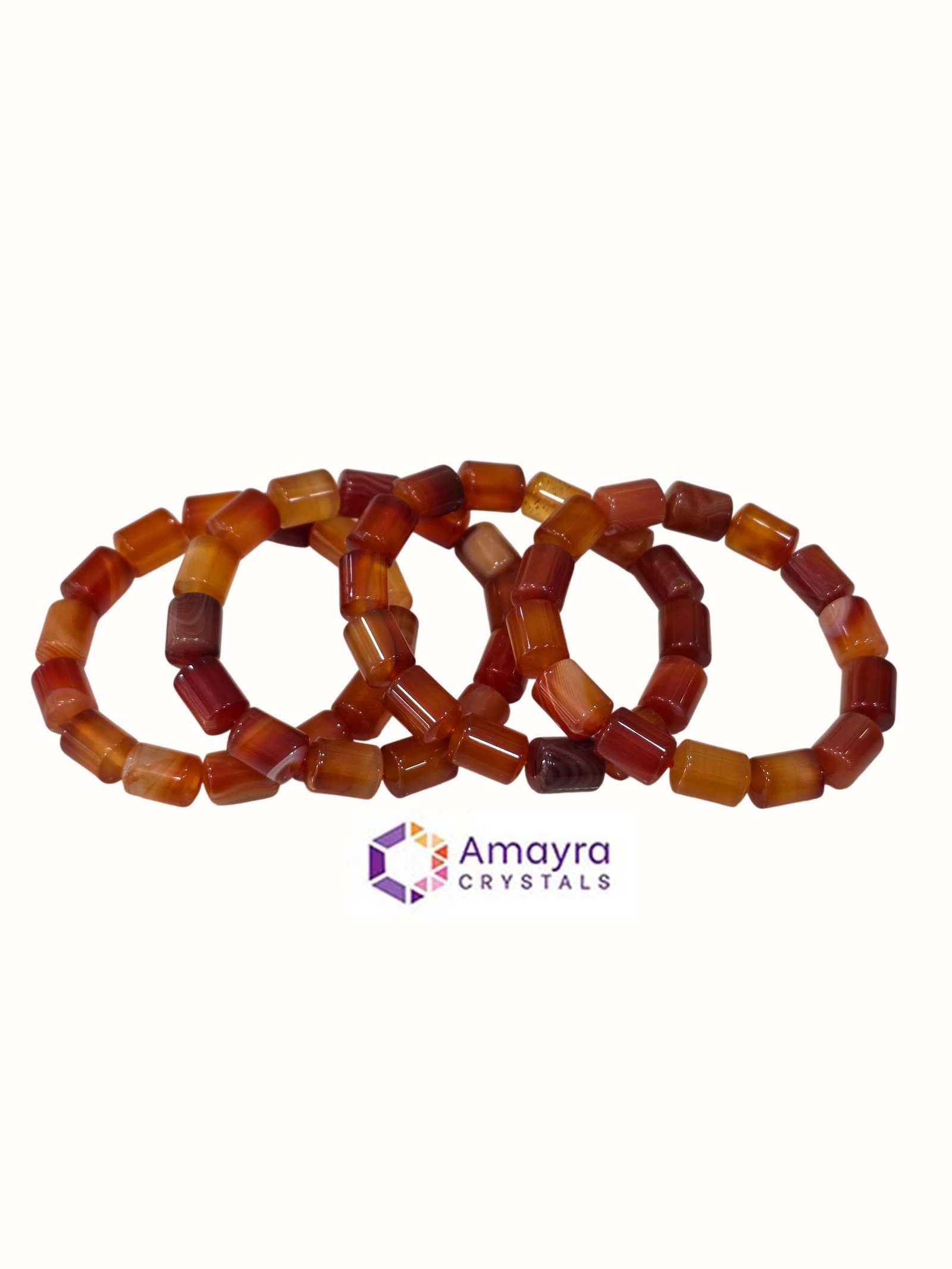RED CARNELIAN Barrel beads bracelets - Image 2
