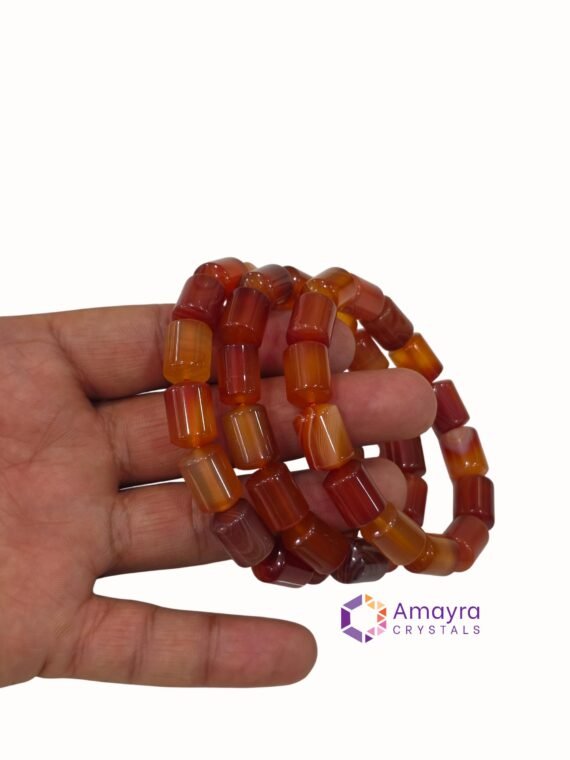 RED CARNELIAN Barrel beads bracelets