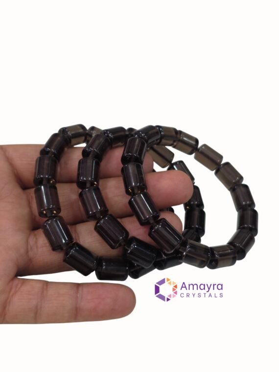 SMOKY QUARTZ Barrel beads bracelets